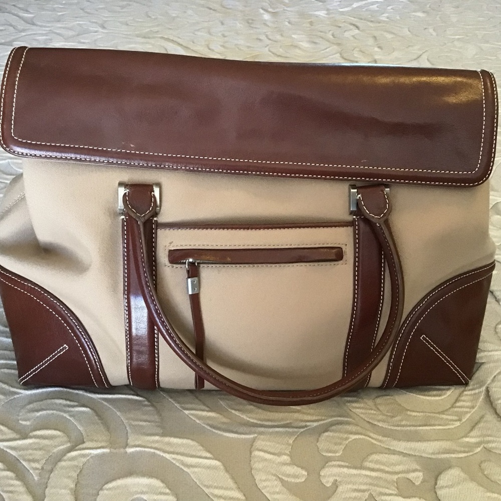 ELLEN TRACY HANDBAG/Tote 👜 perfect condition, beautiful, two tone brown